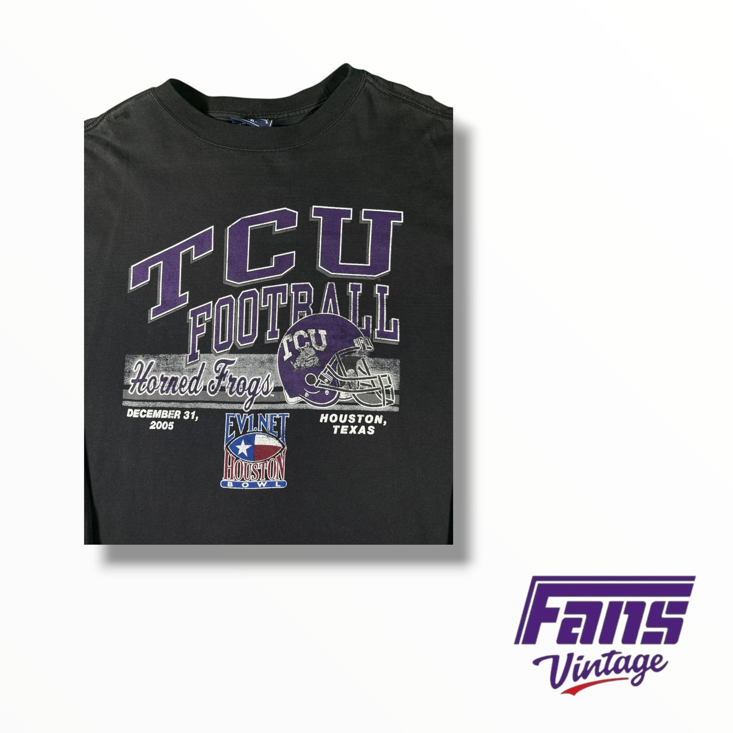 Vintage TCU Football Houston Bowl Long Sleeve Shirt