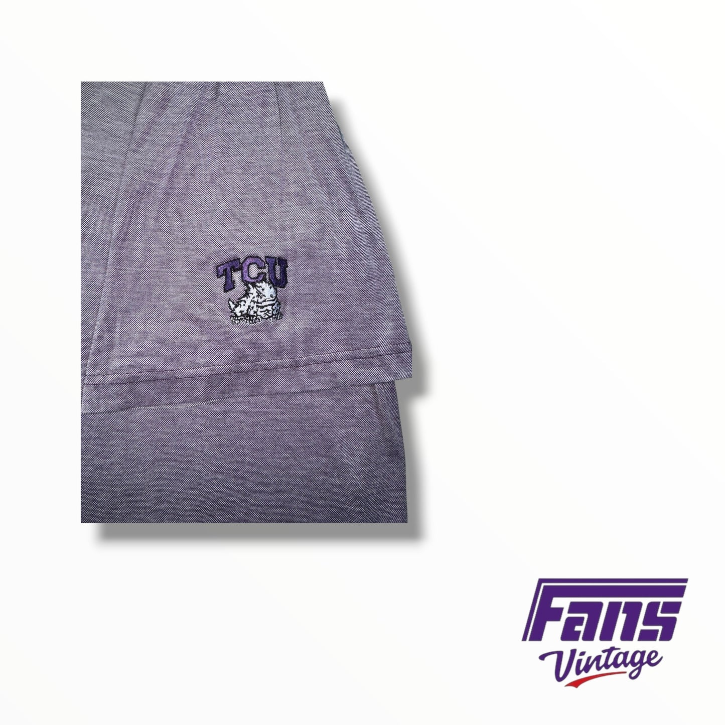 90s Vintage TCU Cotton Pique Throwback Style Premium Polo
