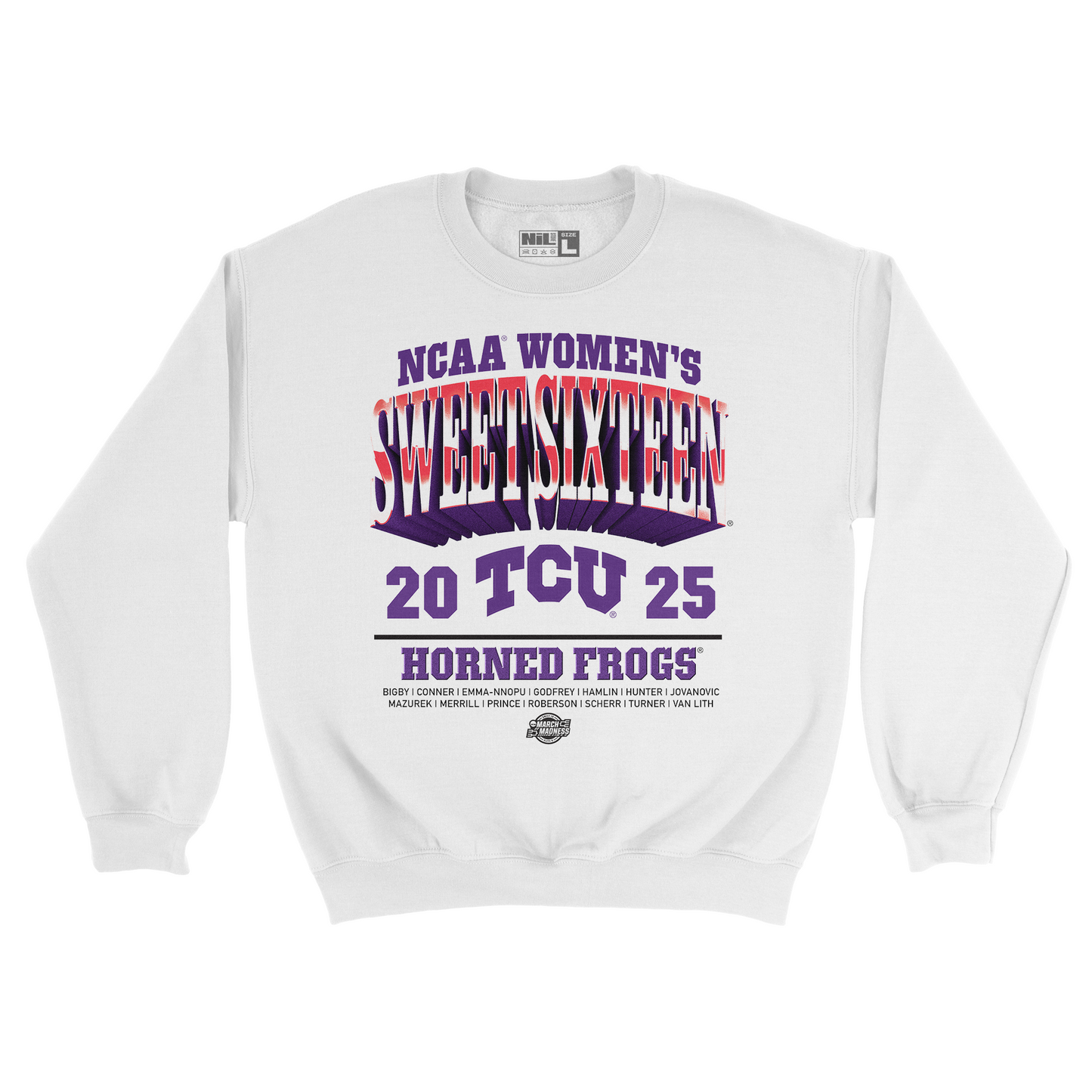 EXCLUSIVE COLOR! TCU NIL Women's Basketball Sweet Sixteen Streetwear Crew