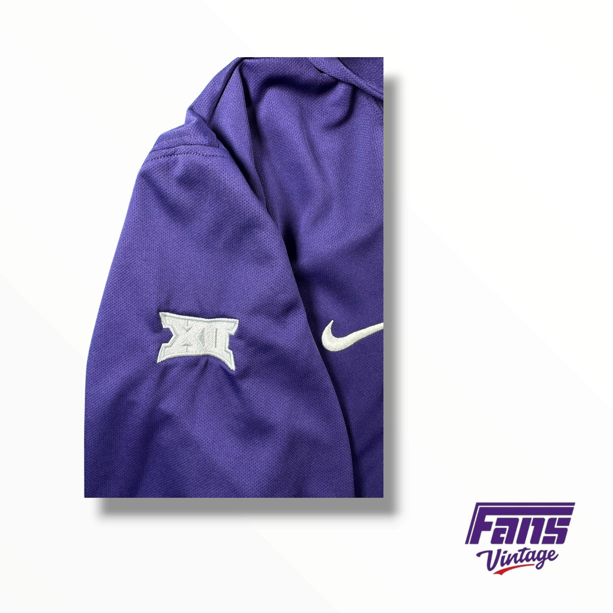 TCU Baseball Nike Team Issued Hoodie Cutoff Dugout Pullover With Retro Interlock TC Logo