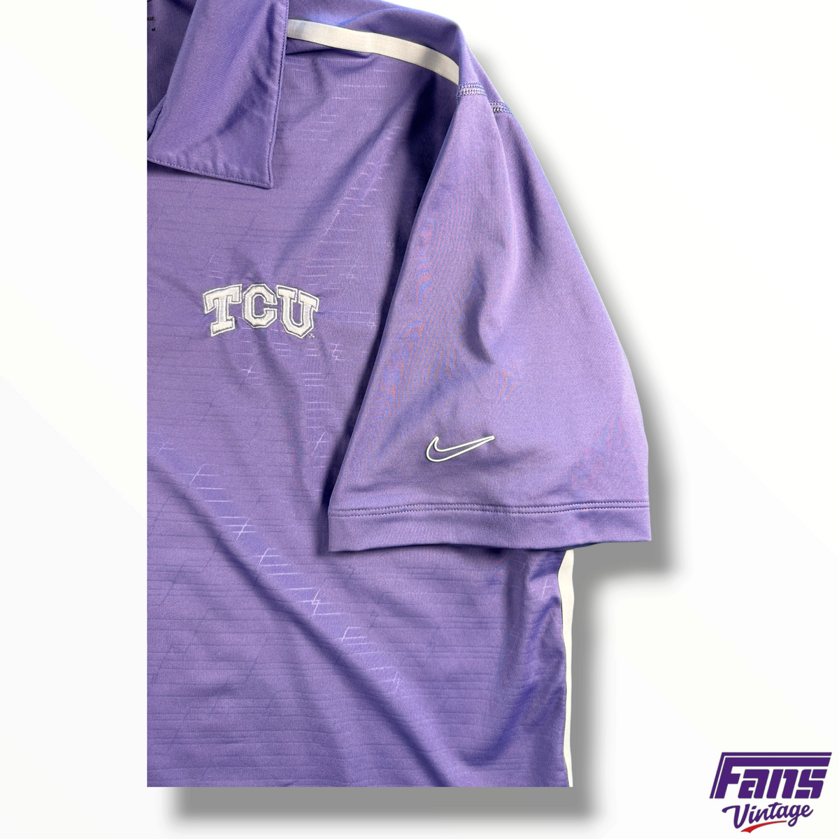 TCU Golf Team Issued Nike Purple Gradient Polo
