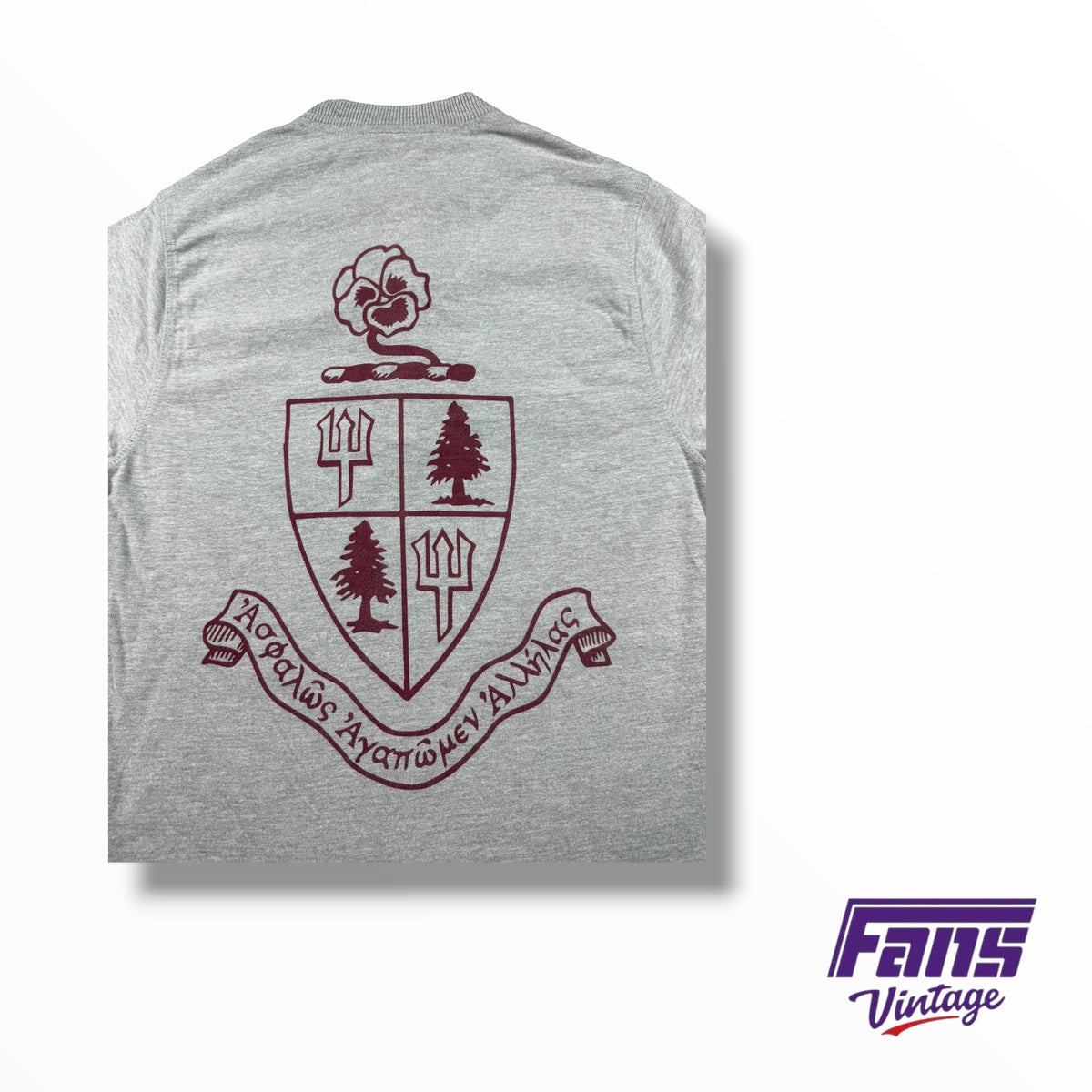 Vintage Double Sided Sorority Tri Delta Long Sleeve Henley Shirt
