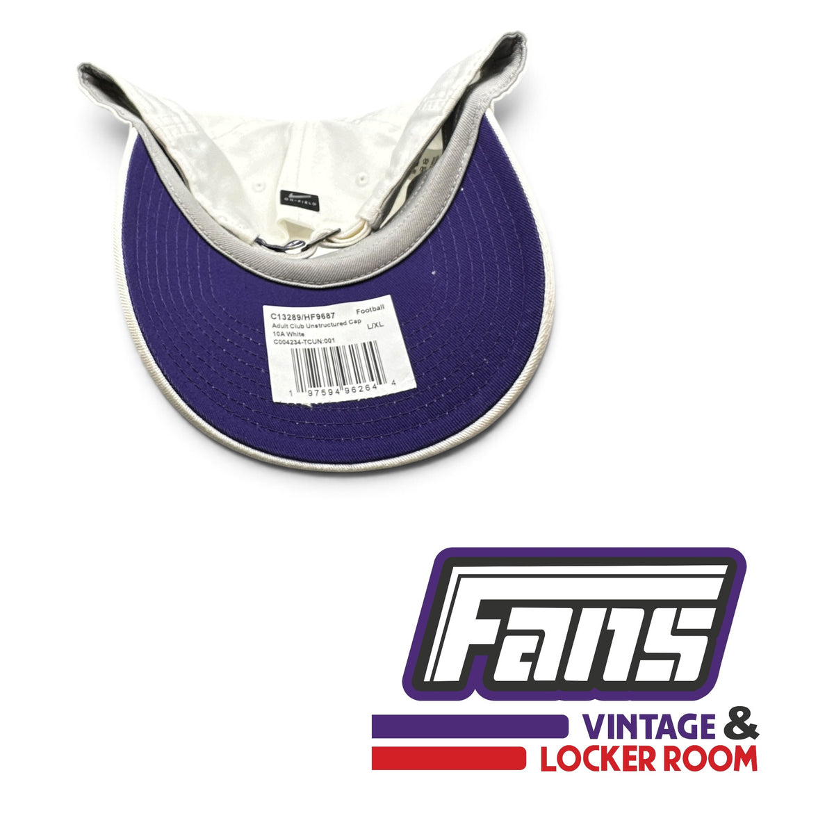 TCU Team Issued Nike On Field White Strapback Dad Hat