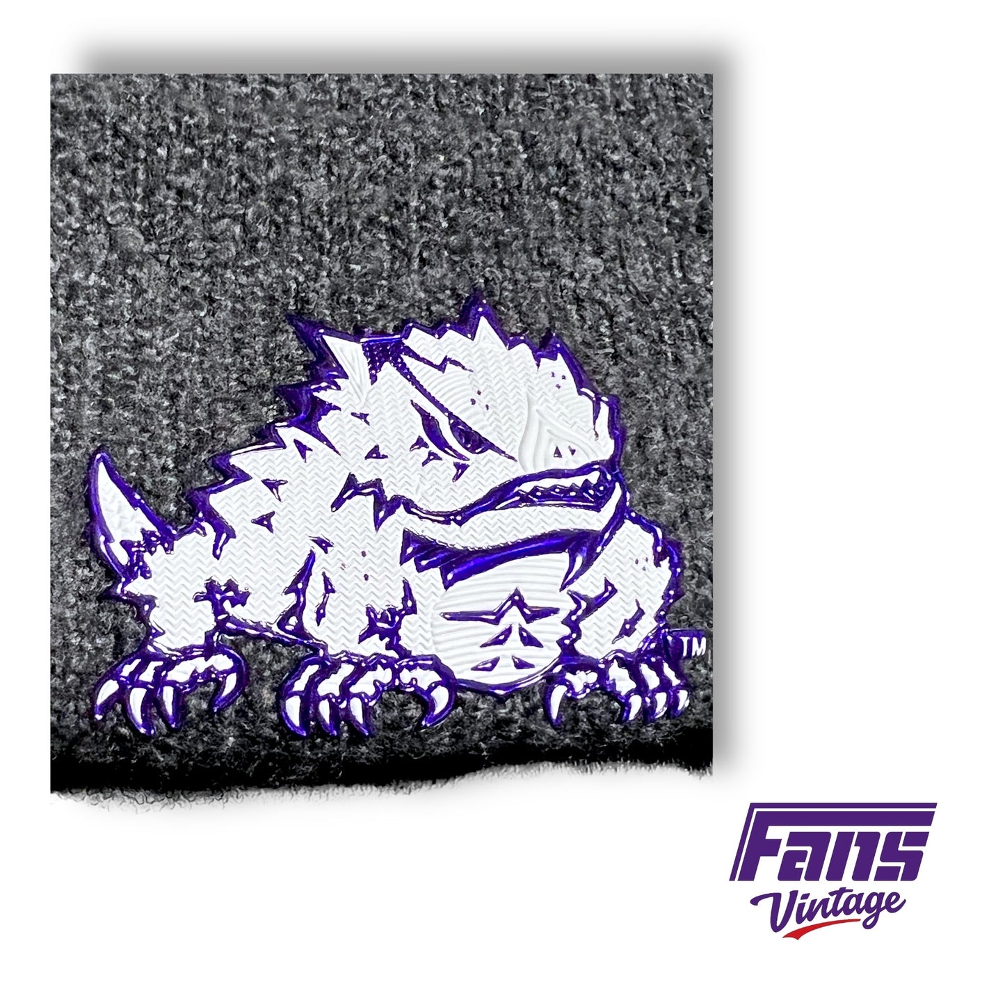RARE! TCU Team Issued Woven Nike Beanie with Sick Metallic Frog Textured Patch - New!