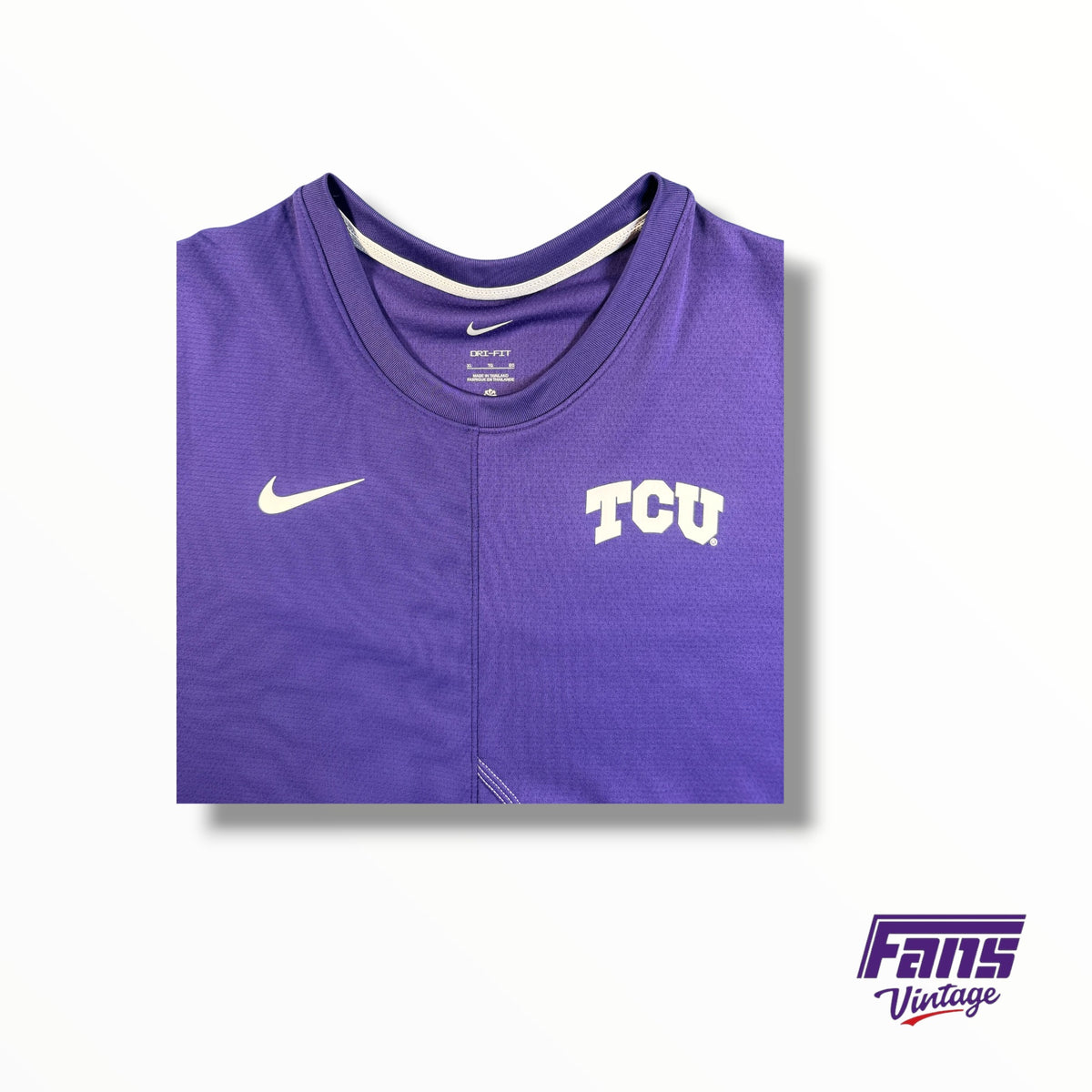 TCU Football Team Issued Nike DriFit Corner Stitched Color Block Premium Training Tee
