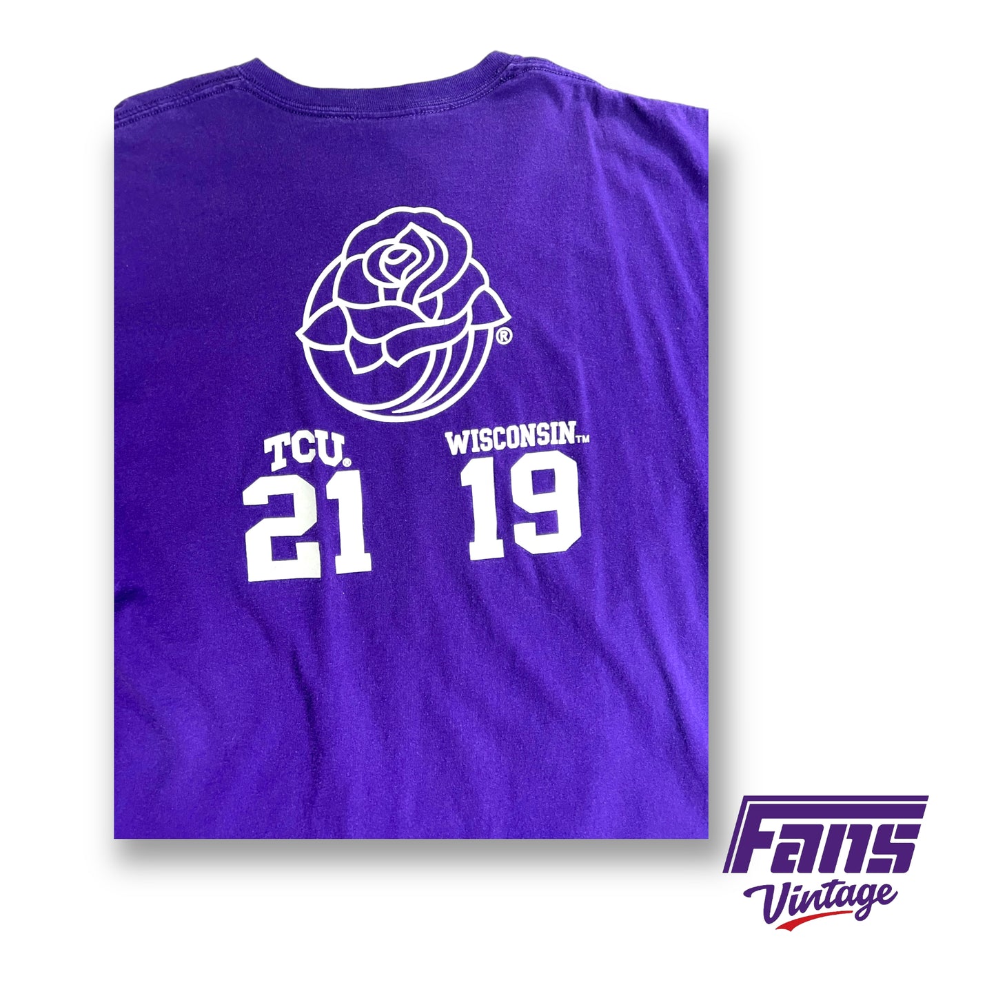 Vintage TCU Rose Bowl Champions Double Sided Tee with Rare Print