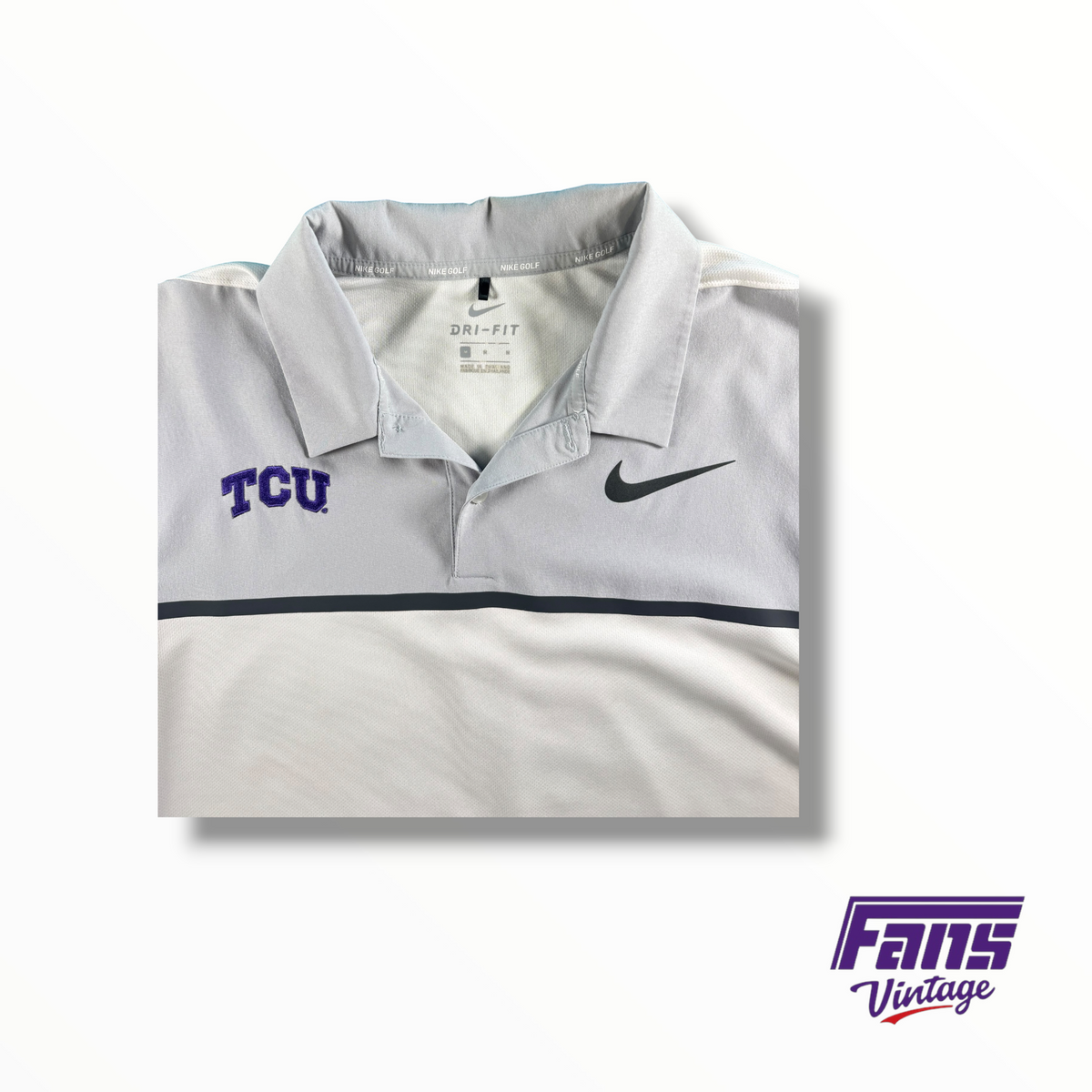 TCU Team Issued Nike White Polo