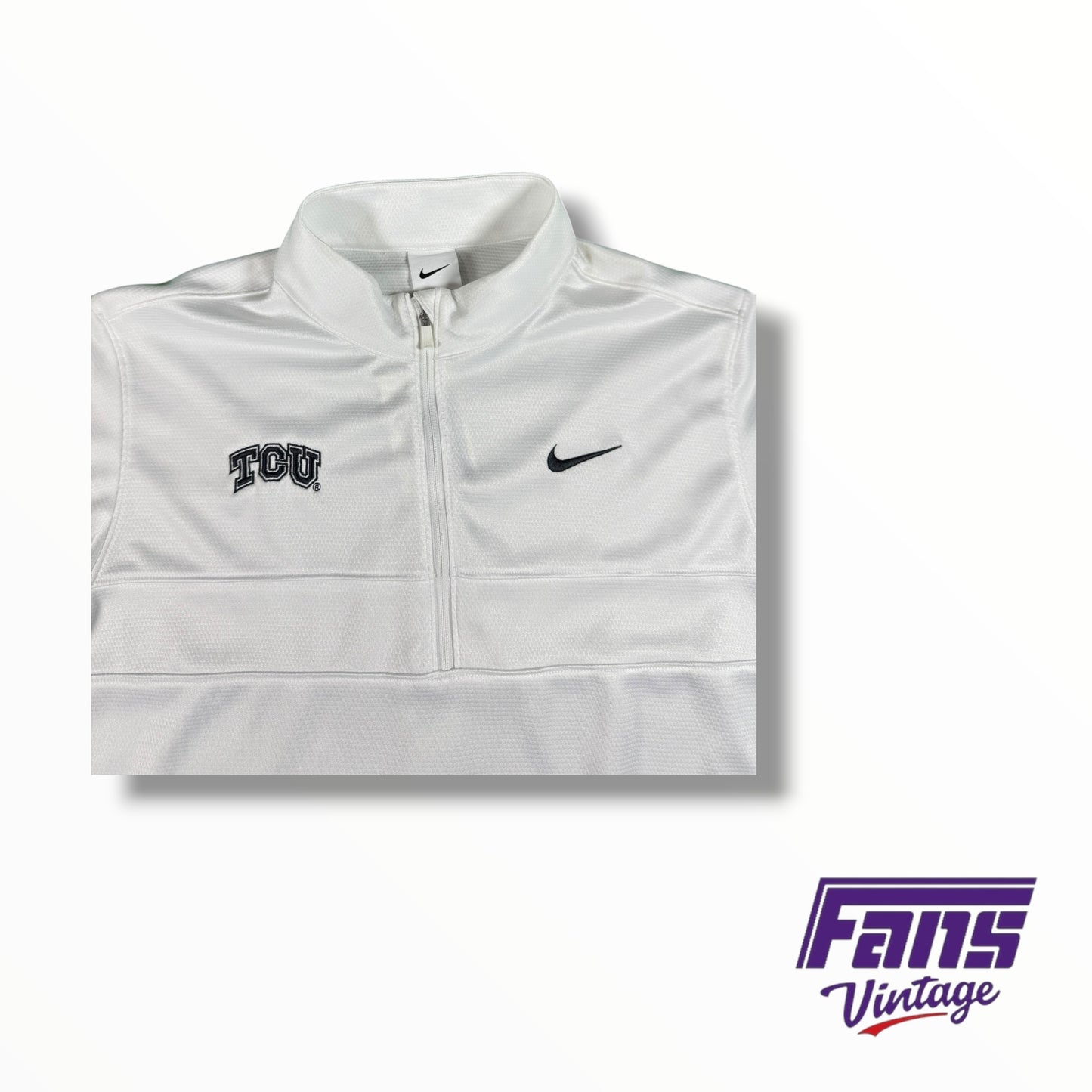 TCU Coach Nike Issued Frosty White Quarter-Zip