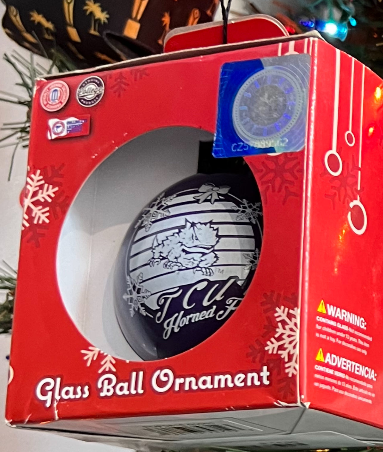 Y2K Era TCU Purple Ball Ornament