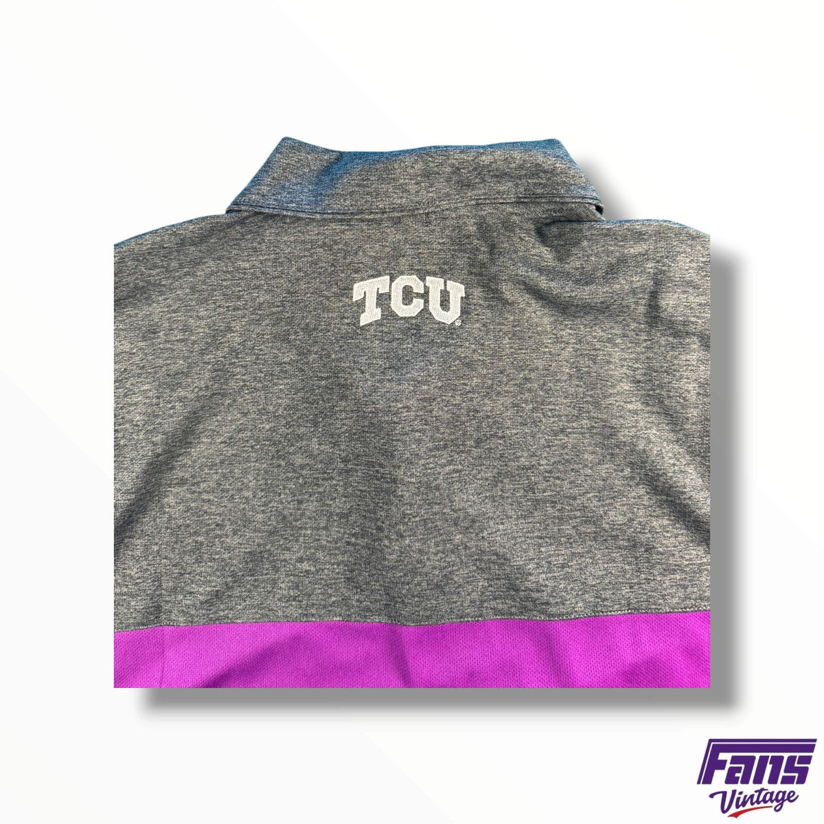 Purple Stripe Nike Golf Polo - Big 12 And TCU Logo