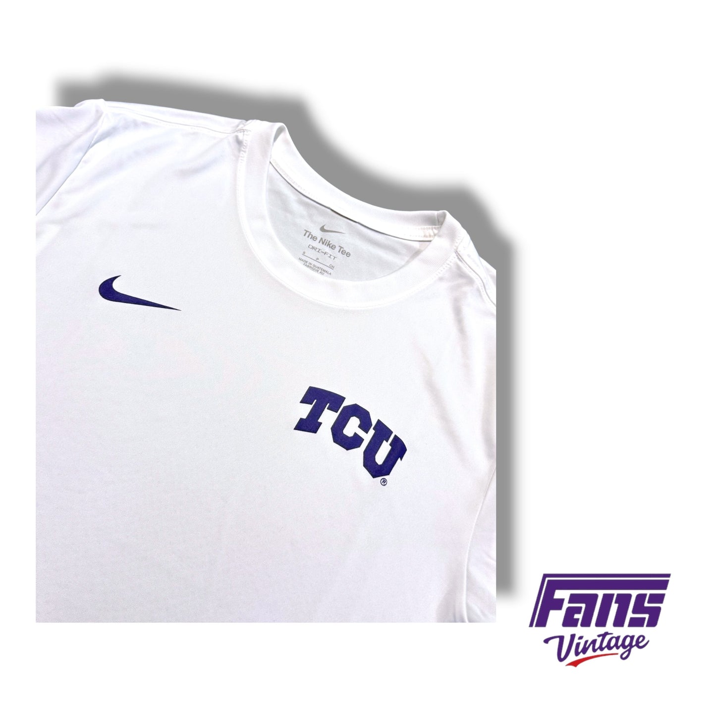 TCU Team Exclusive Nike Training Tee - White W/ Purple Logos