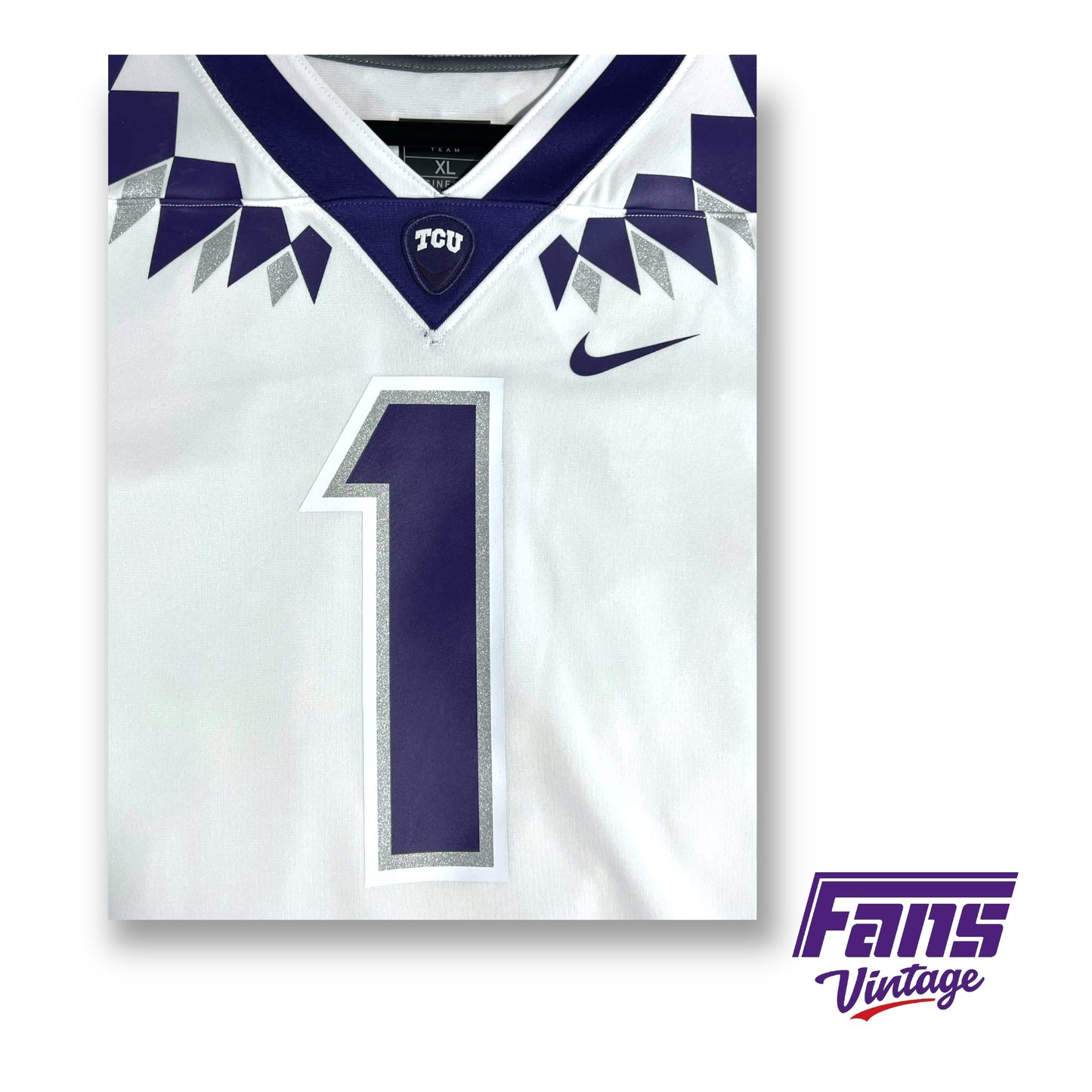 2021 Nike TCU Football "Spike Collar" White Alternate Color Jersey