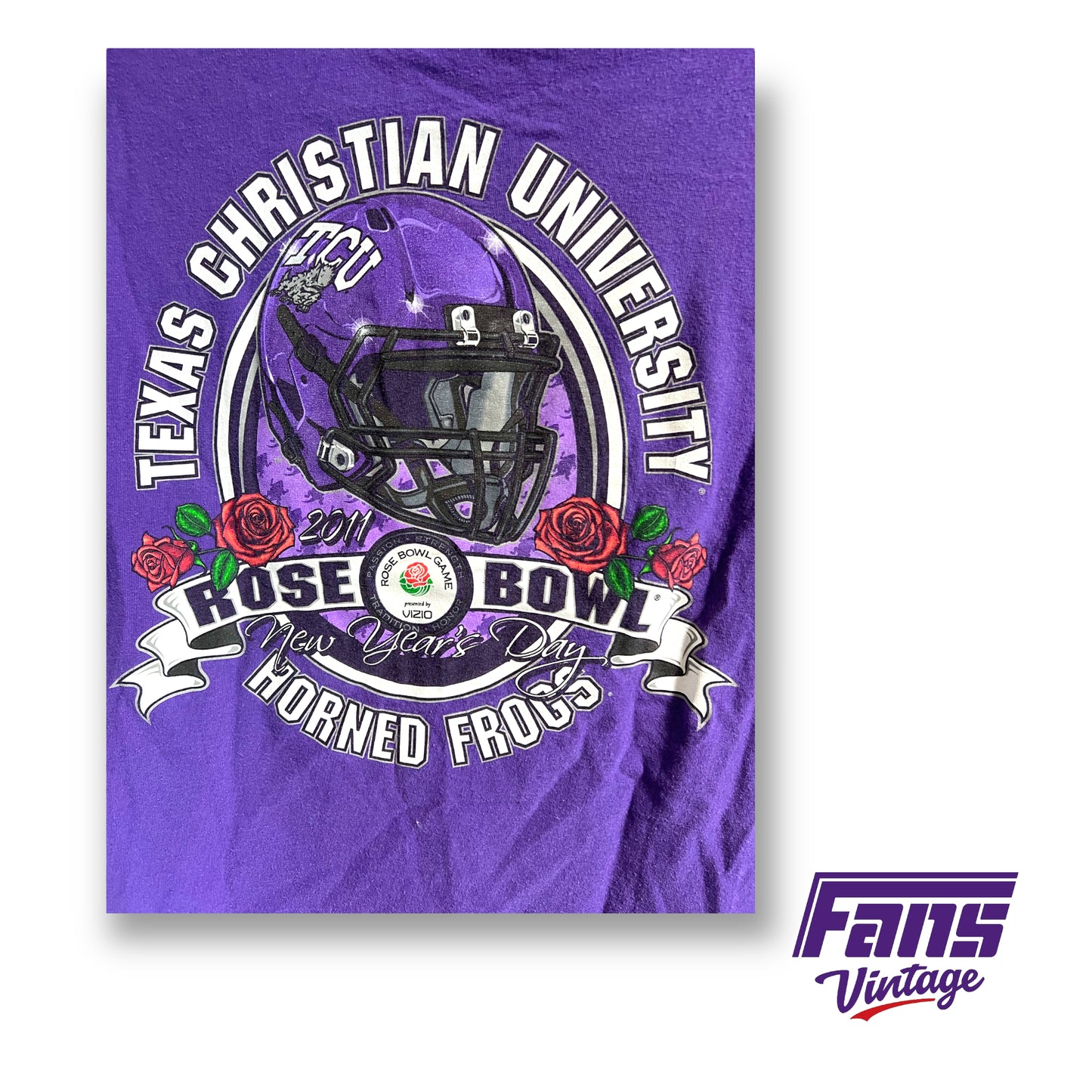 Epic Ultra Rare 2011 TCU Football Rose Bowl tee - Insane Double Sided graphics