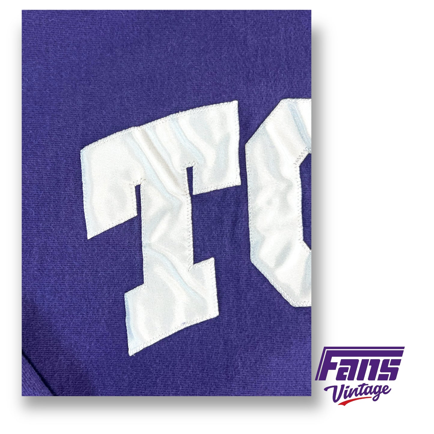 RARE! Vintage TCU Champion Reverse Weave crewneck sweater with satin-look lettering!