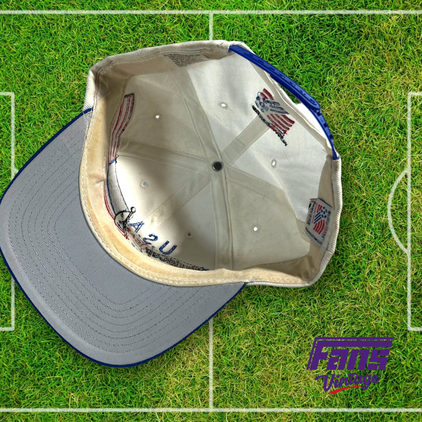 90s vintage American Flag World Cup snapback hat