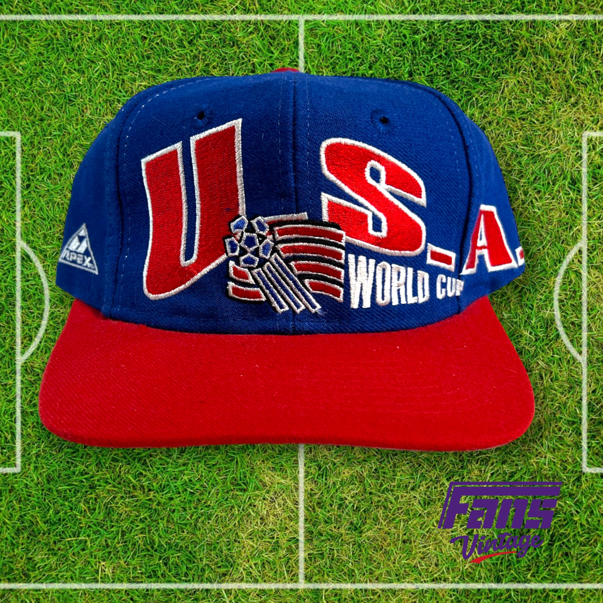 90s vintage Apex USA World Cup snapback hat Fans Vintage