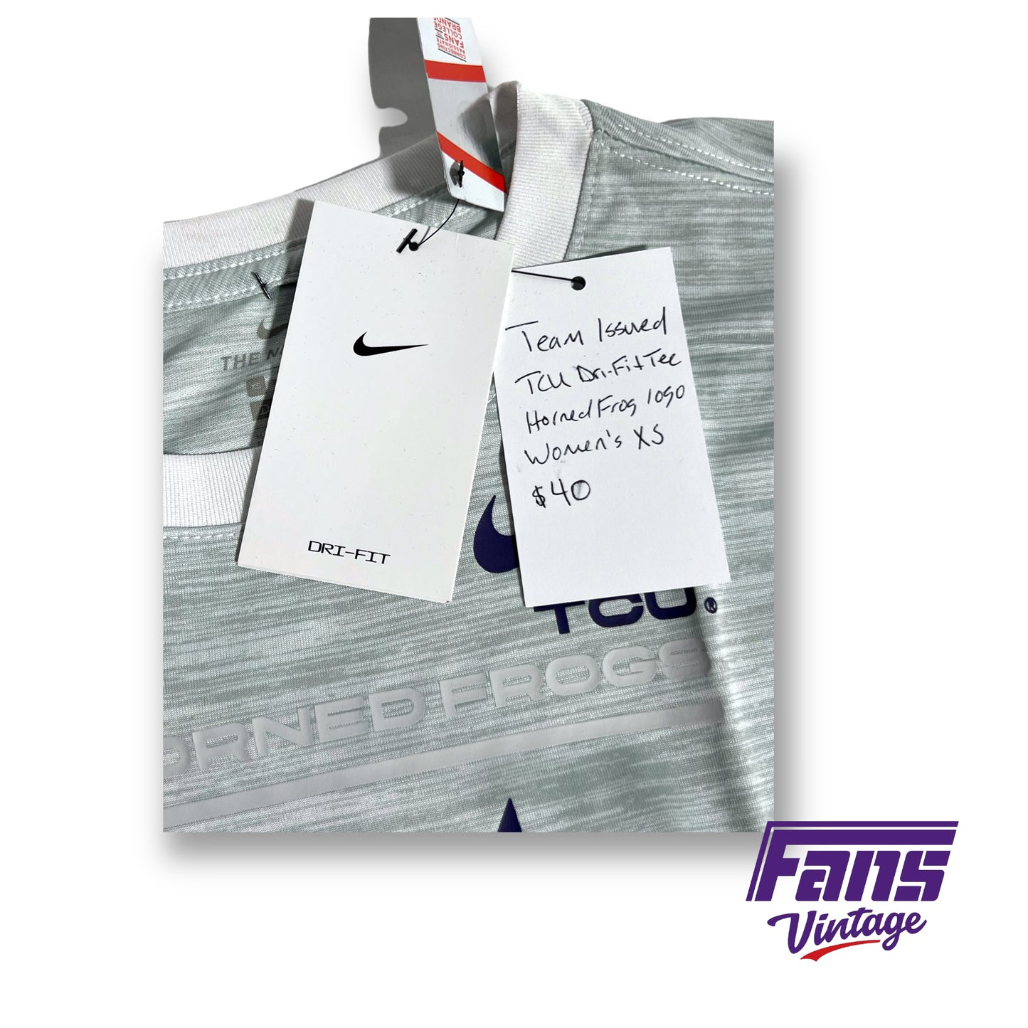 Nike TCU team issued dri-fit ringer tee - Giant Horned Frog logo