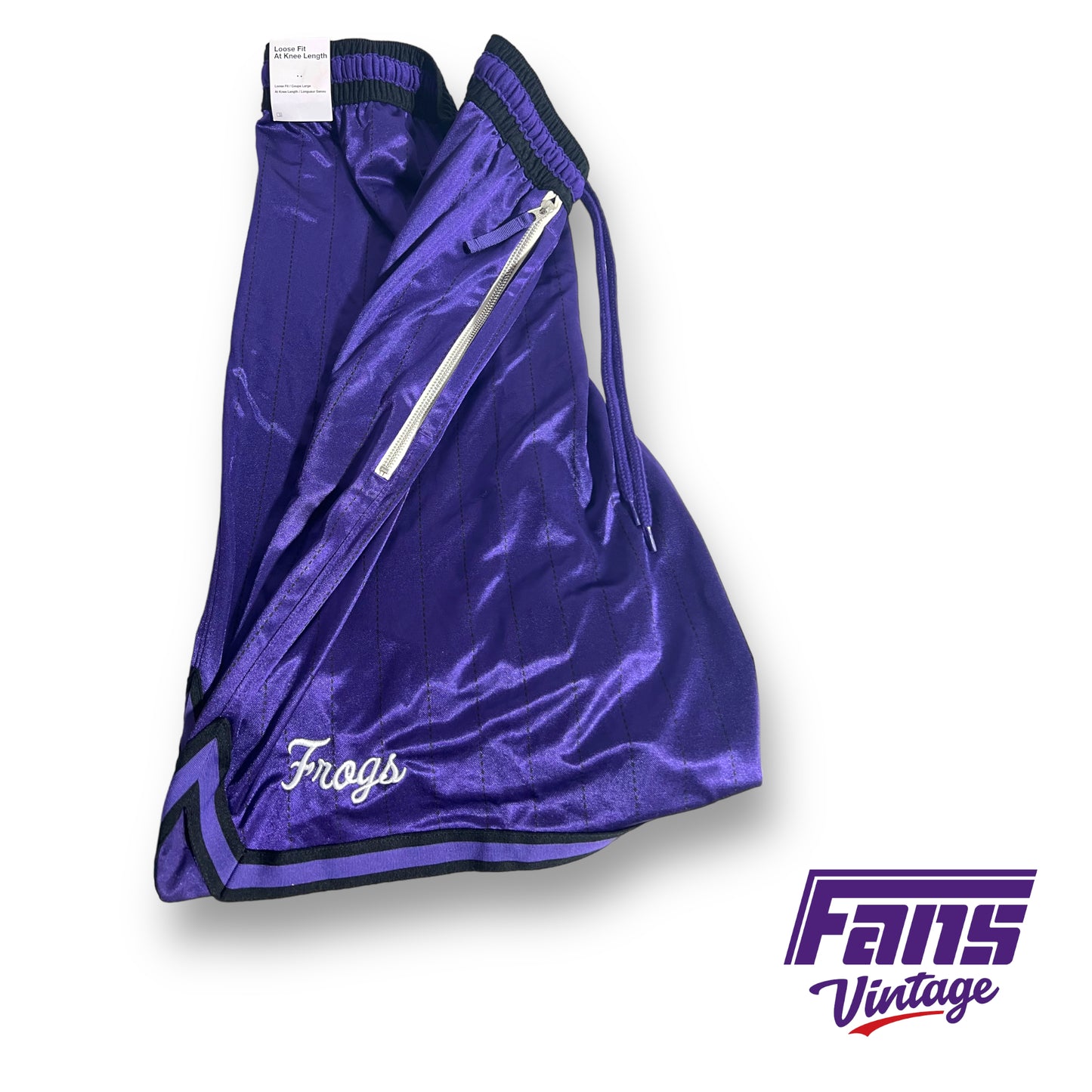 RARE! Nike TCU Basketball player exclusive team issued premium Frog script shorts - Pinstriped!