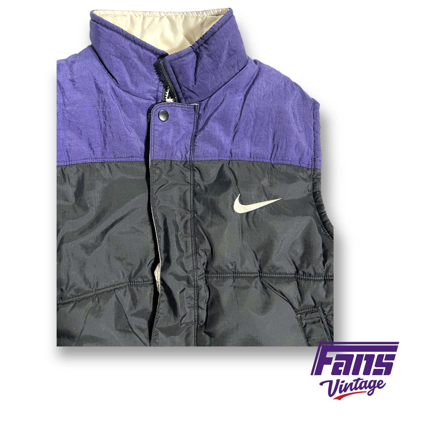 90s Vintage Nike black/purple puffer vest