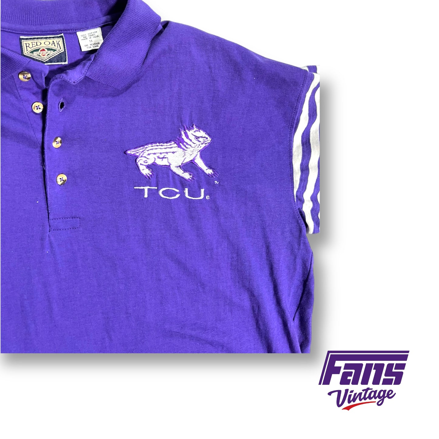 80s Vintage TCU 'Throwback Frog' polo