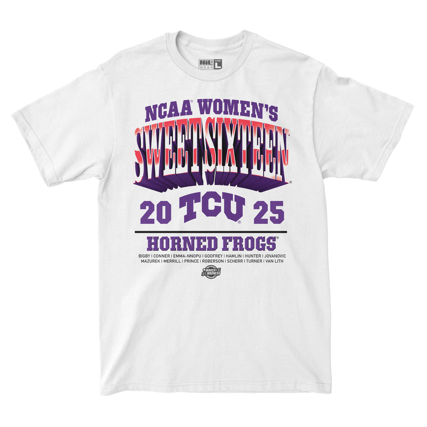 EXCLUSIVE COLOR! TCU Women's Basketball Sweet Sixteen Streetwear Tee