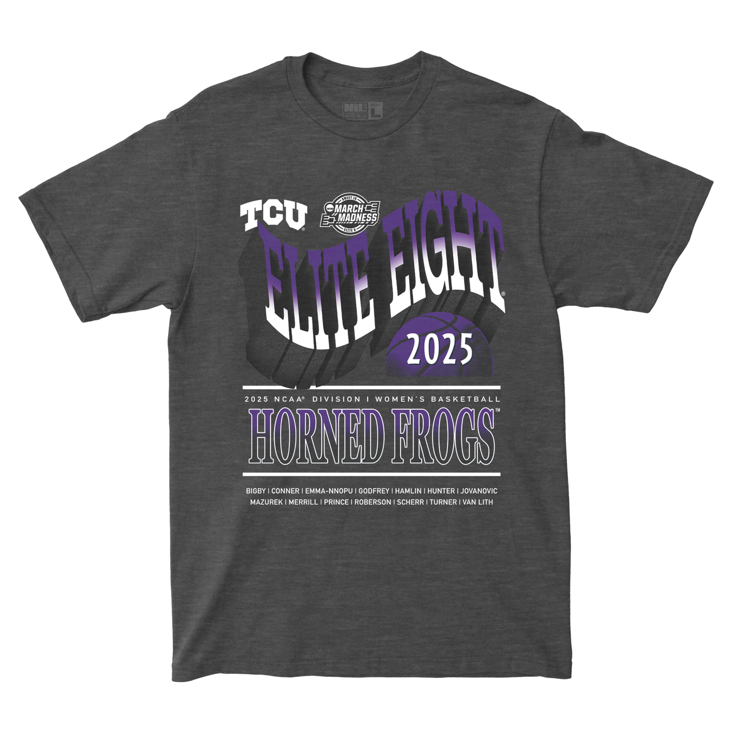 EXCLUSIVE NIL RELEASE - TCU Women's Basketball Elite Eight Streetwear Tee