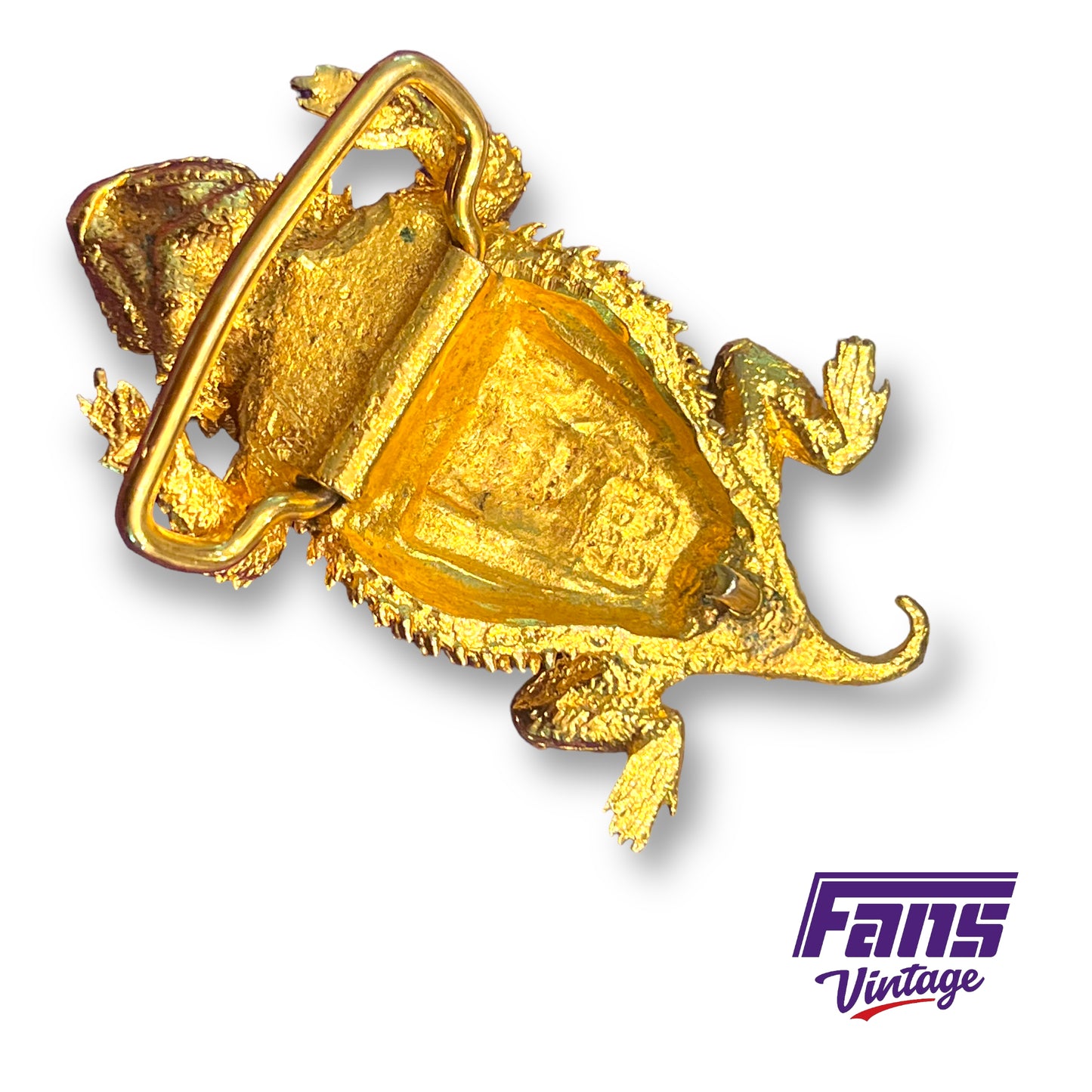 Artist Numbered Vintage Horned Frog Belt Buckle with Black Ostrich Tony Lama Belt