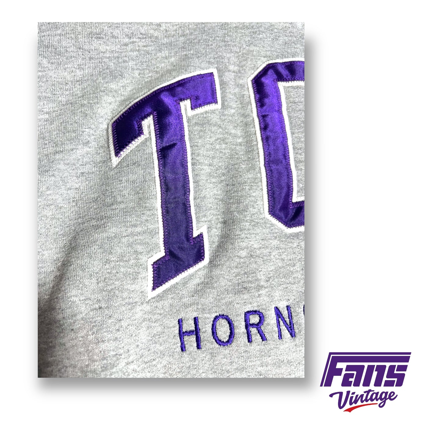 90s Vintage TCU Crewneck Sweater with Satin Lettering