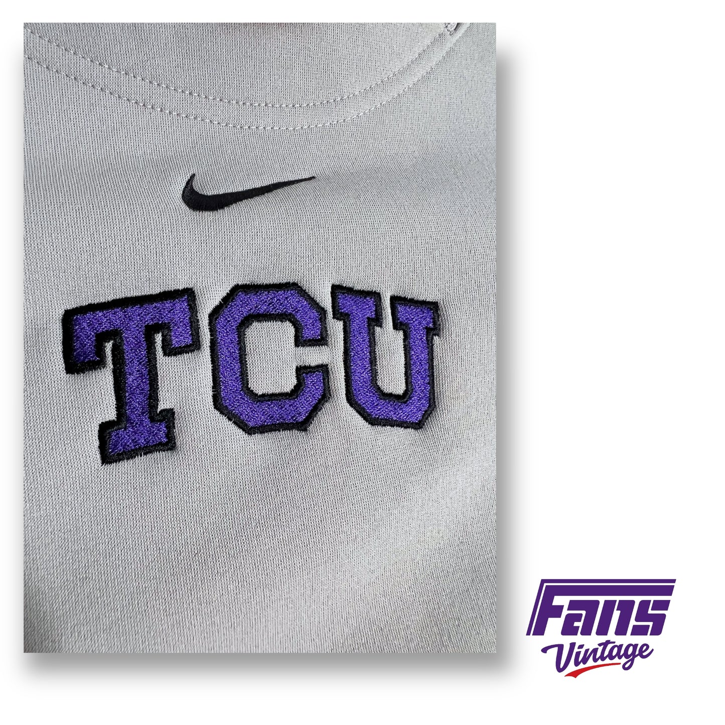 Vintage TCU Y2K Era Crewneck Sweater - Team Issued Nike Center Swoosh