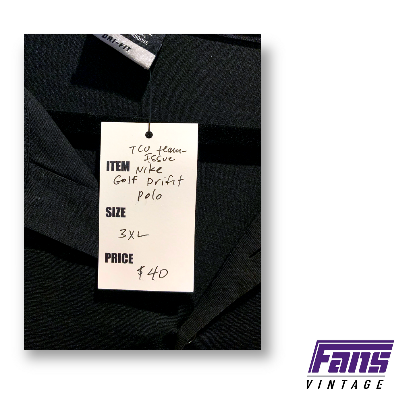 TCU Team Issue Nike Polo - Nike Golf Premium Drifit