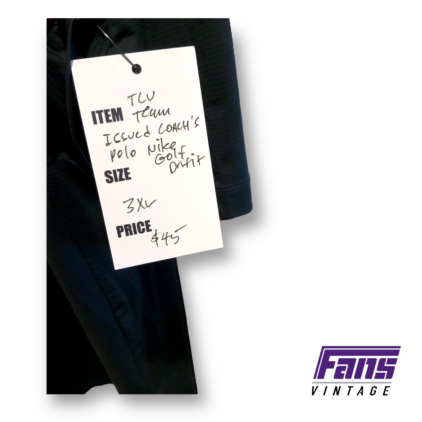 TCU Team Issue Polo - Nike Golf Drifit with Purple TCU Logo