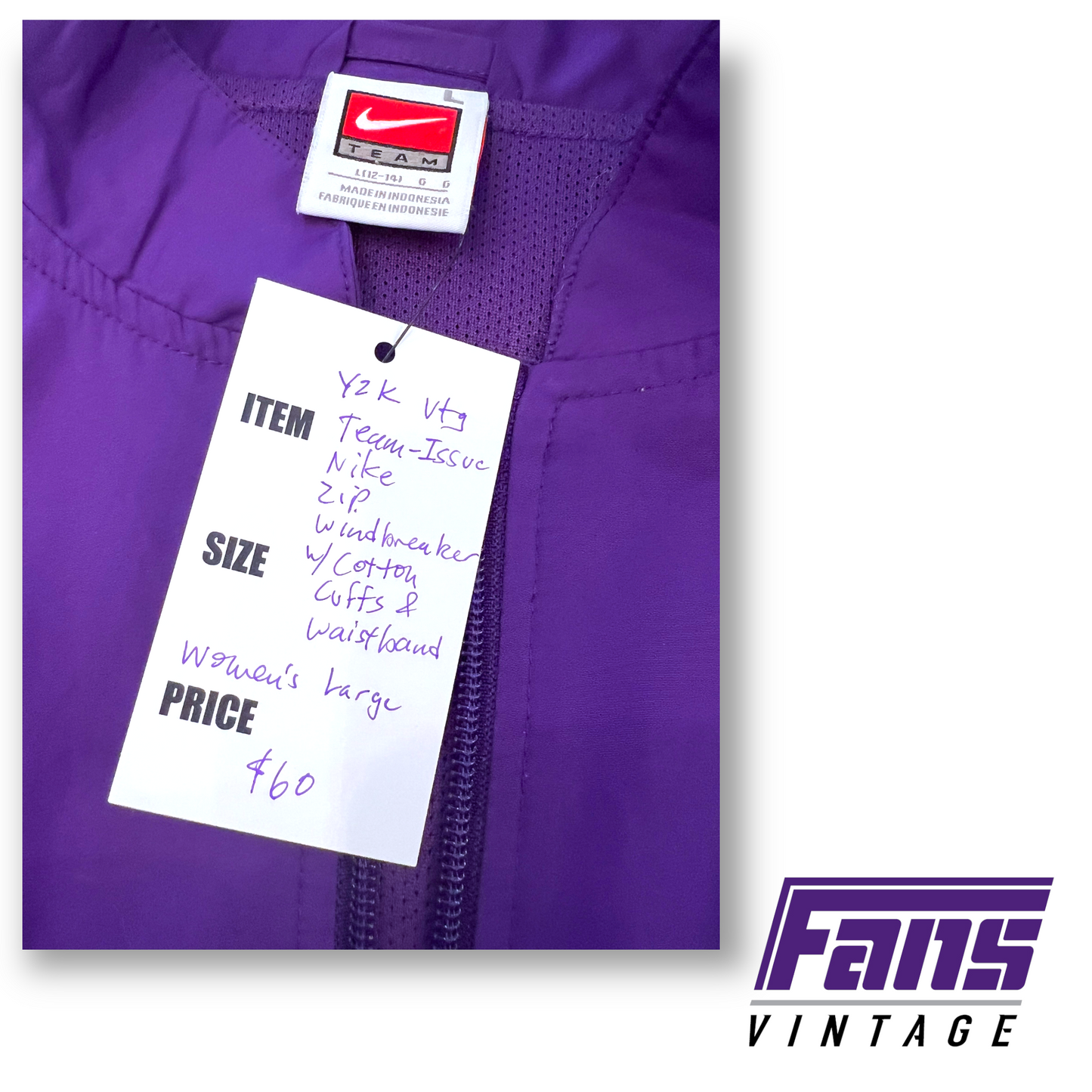 Vintage TCU Team Issued Nike Y2K Era Full Zip Women's Jacket