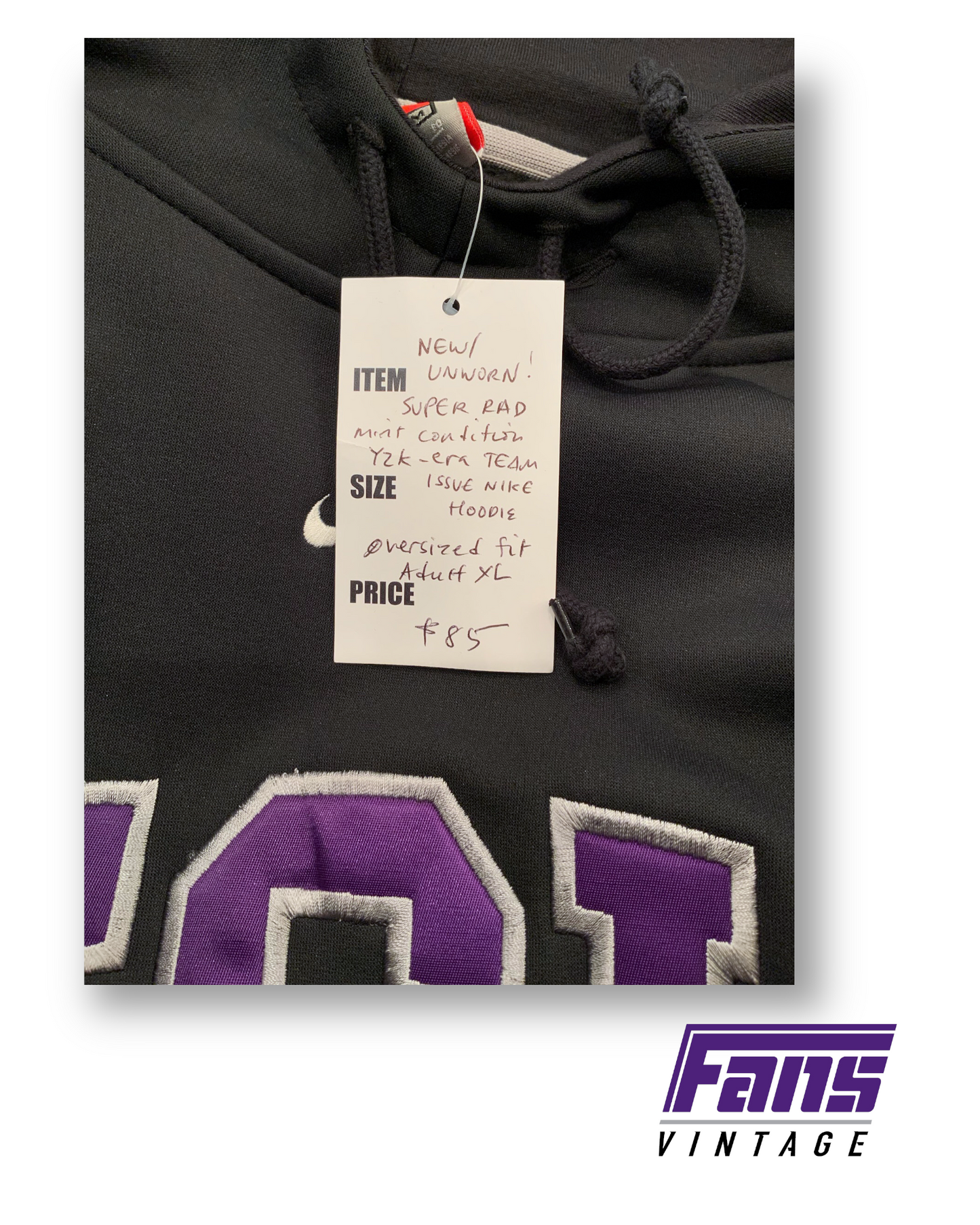 New with Tags! EPIC Y2K Era Vintage TCU Volleyball Team Issue Nike Center Swoosh Hoodie with epic details