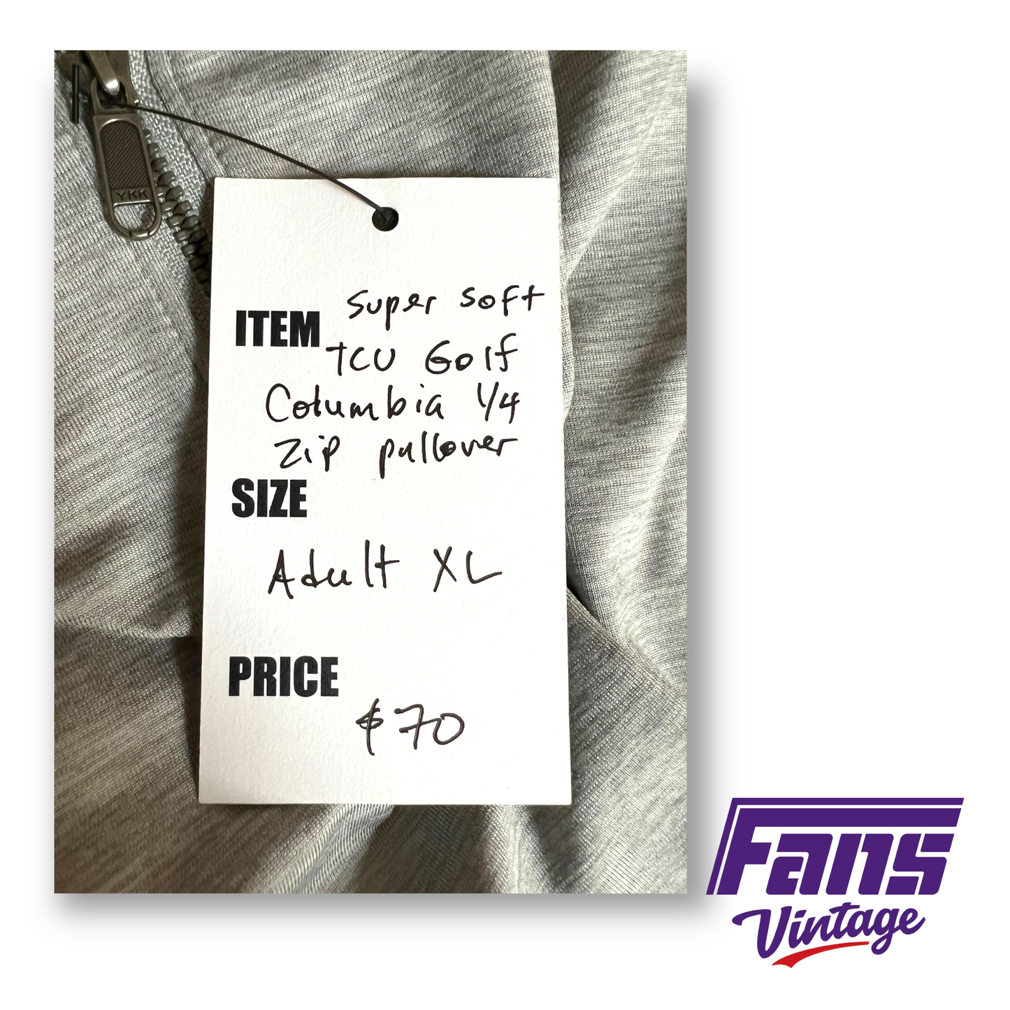 Like New! Super Nice TCU Columbia 1/4 Zip Pullover - Heather Gray