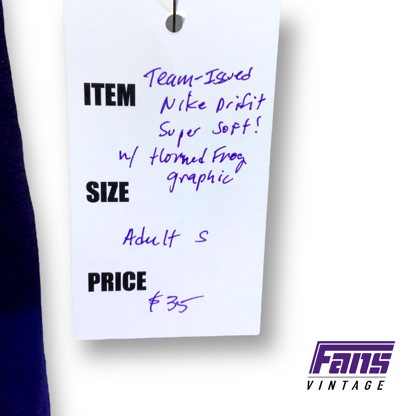 TCU Team Issued Purple Nike Drifit Warm Up Shirt with Horned Frog graphic