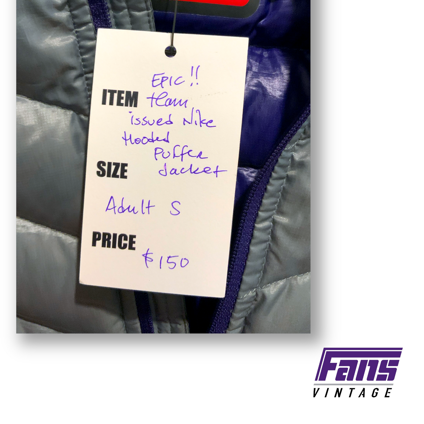 Awesome TCU Team Issue Nike Hooded Puffer Jacket