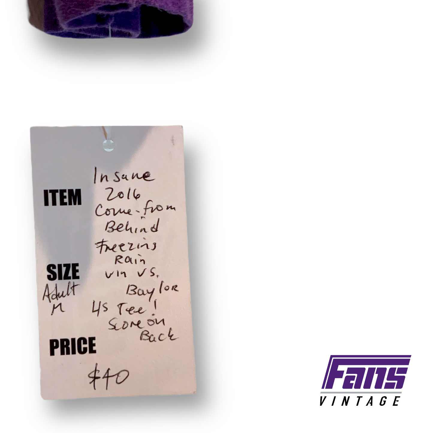 2015 TCU vs. Baylor - Epic Frozen Storm Game! Double Sided Tee