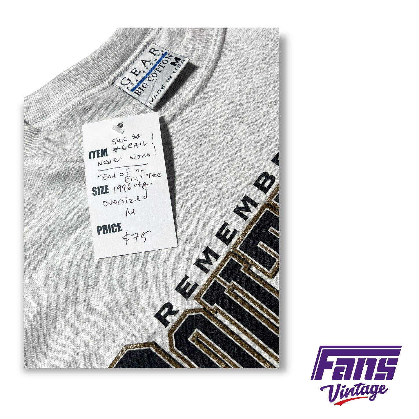 Vintage TCU Basketball Southwest Conference Grail Tee "End of and Era"
