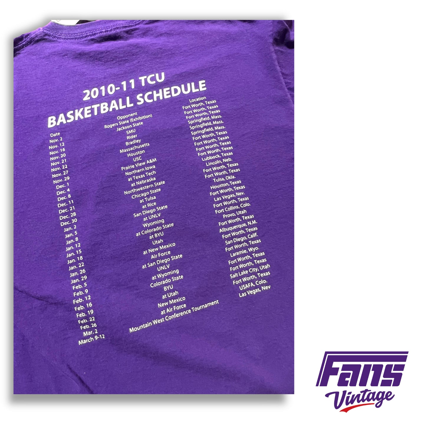 Vintage TCU Basketball 6th Man Tee 2010-11