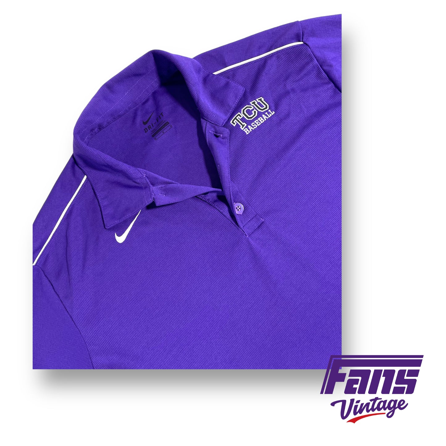 Nike TCU Baseball team issued dri-fit polo