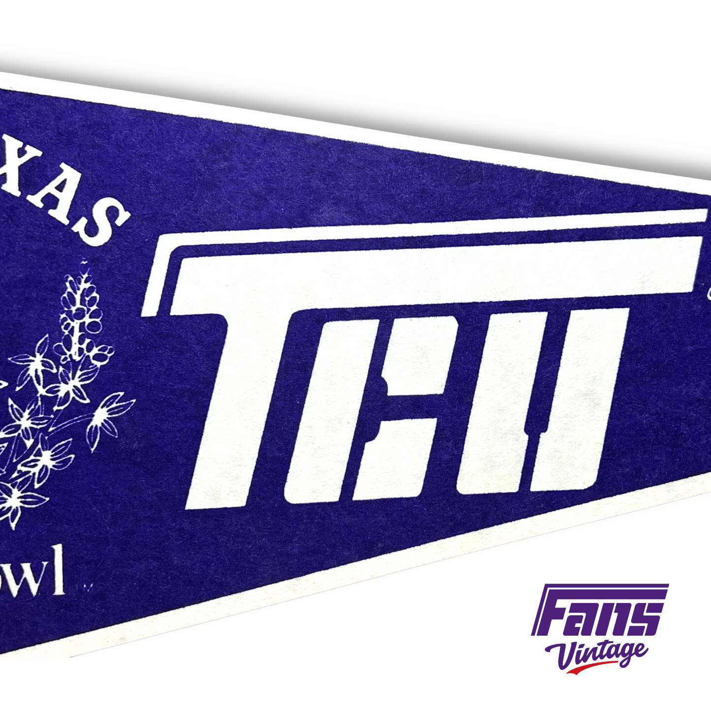 Vintage TCU Pennant - 1984 Bluebonnet Bowl with Flying T