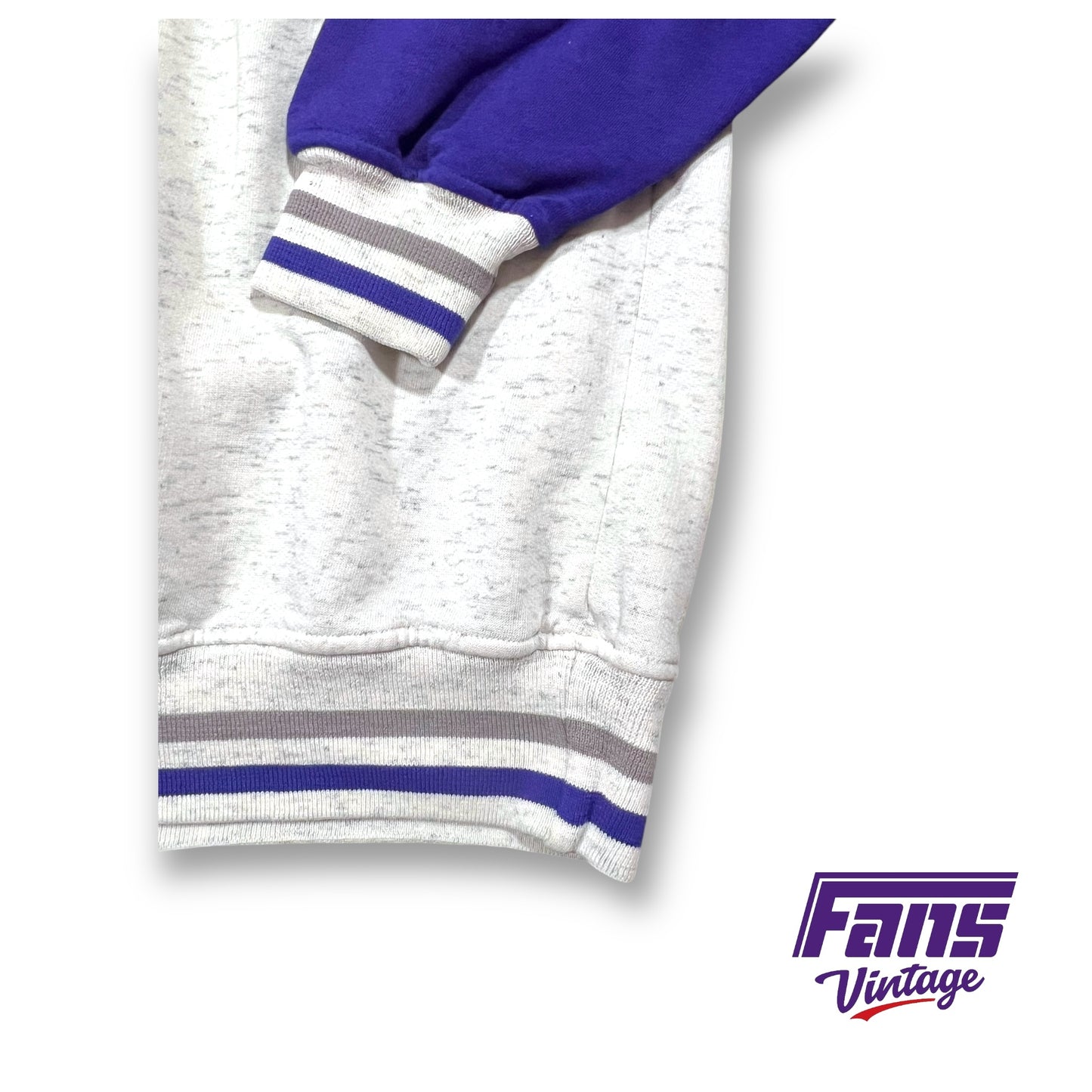 EPIC 90s Vintage TCU Crewneck Sweater with large satin twill Horned Frog embroidered throwback logo - Worn by TCU Football coach!