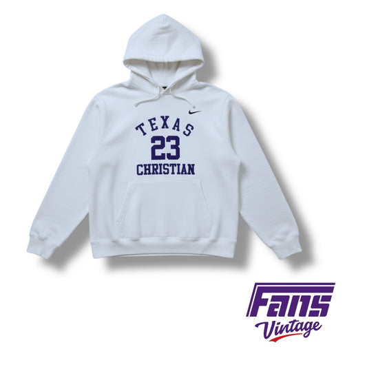 “GRAIL” TCU Basketball Player Exclusive Nike Sportswear Hoodie with Jersey Throwback ‘Texas Christian’ Logo