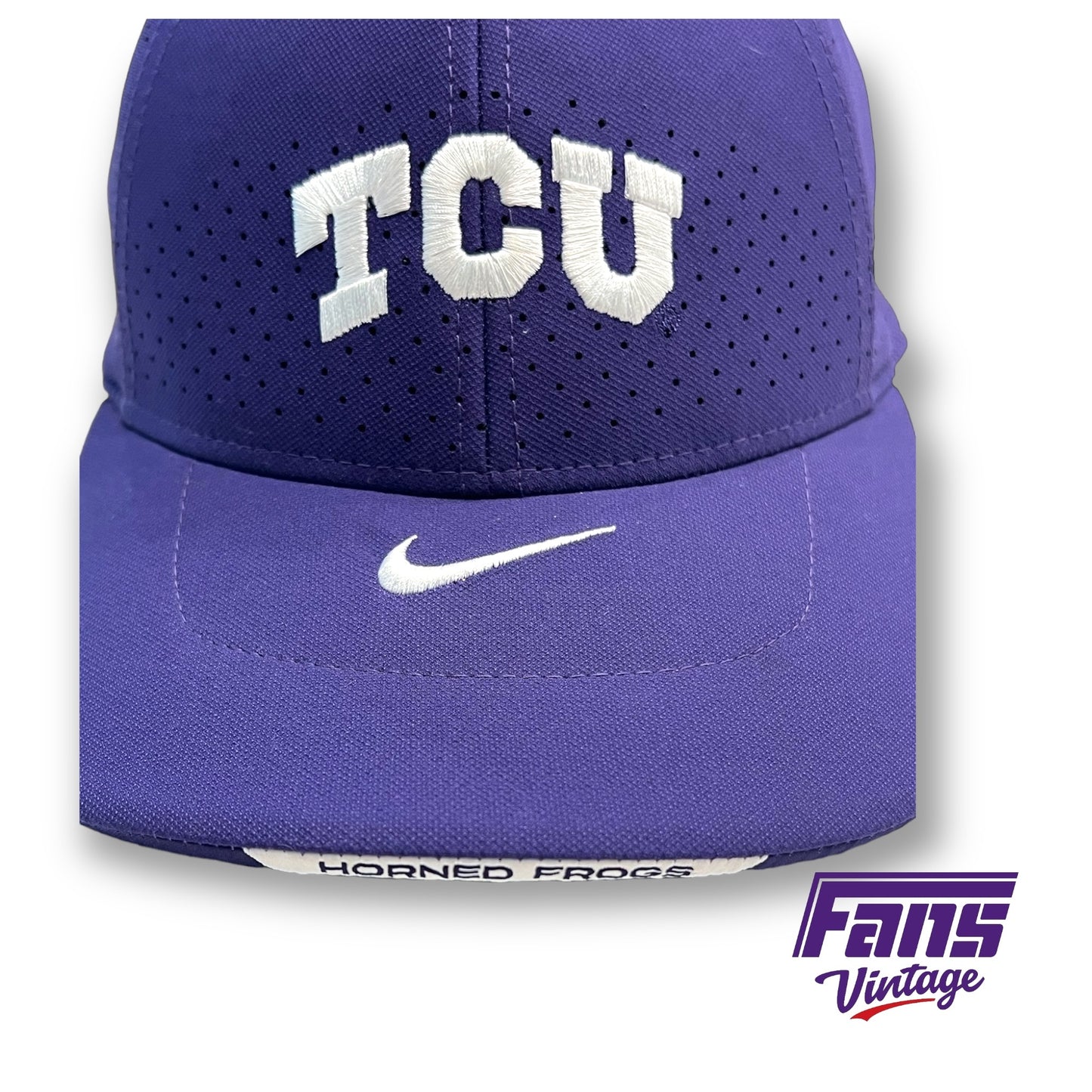 TCU Football Team Issued Premium Purple Sideline Nike Hat