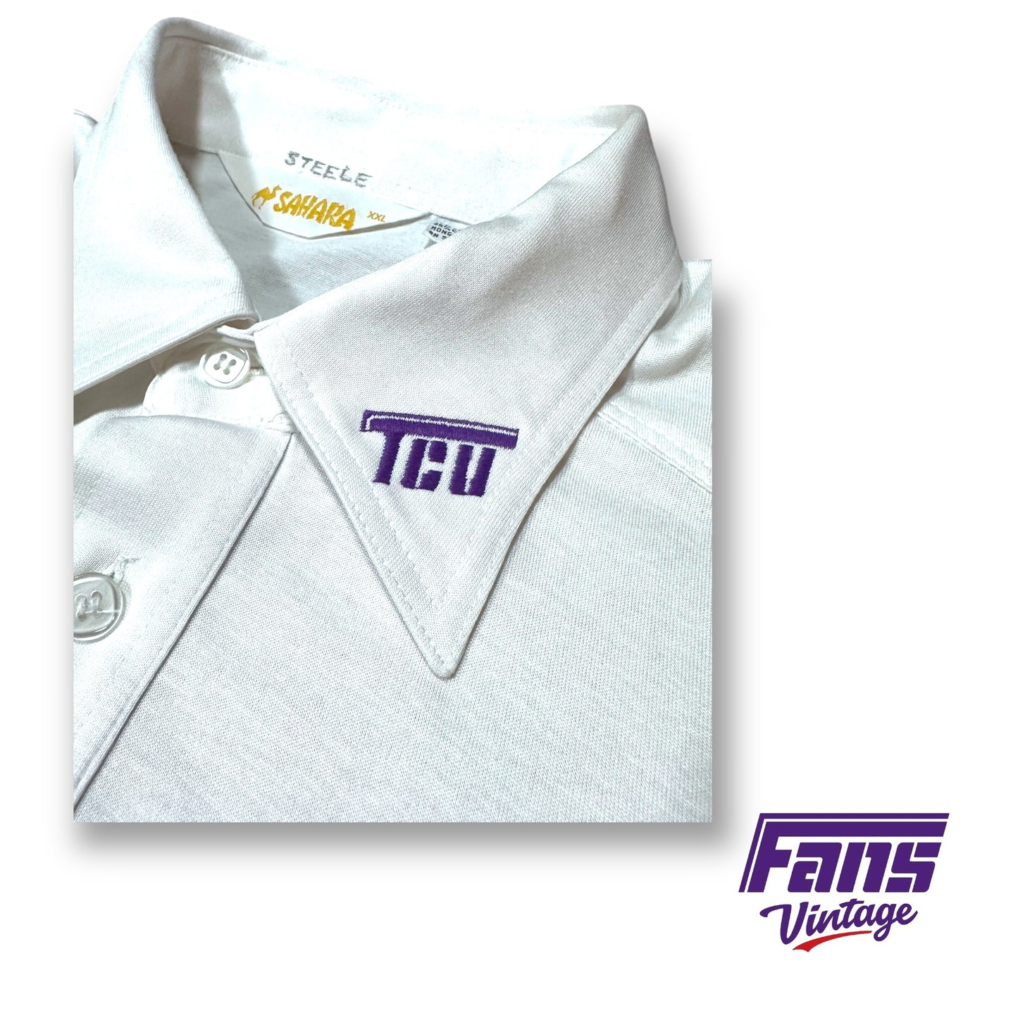 RARE! Vintage 80s TCU Flying-T Logo Polo