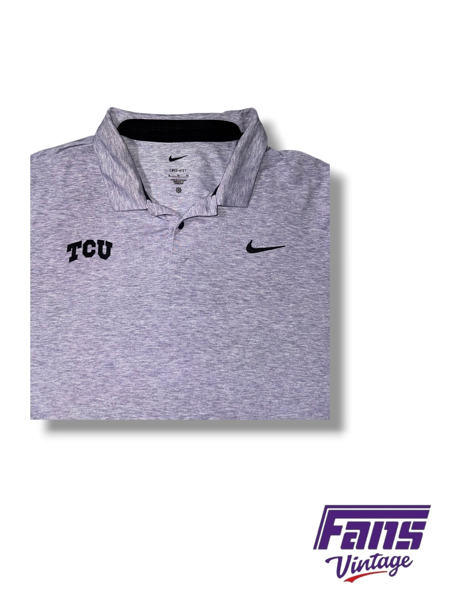 TCU Nike Team Issued Heather Purple ‘Move to Zero’ Golf Polo