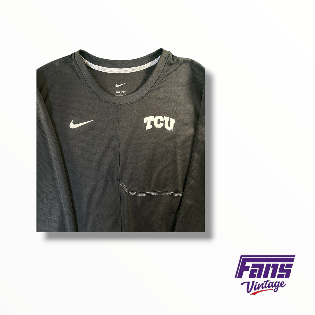 TCU Team Issued Nike Blackout Mesh Long Sleeve Shirt