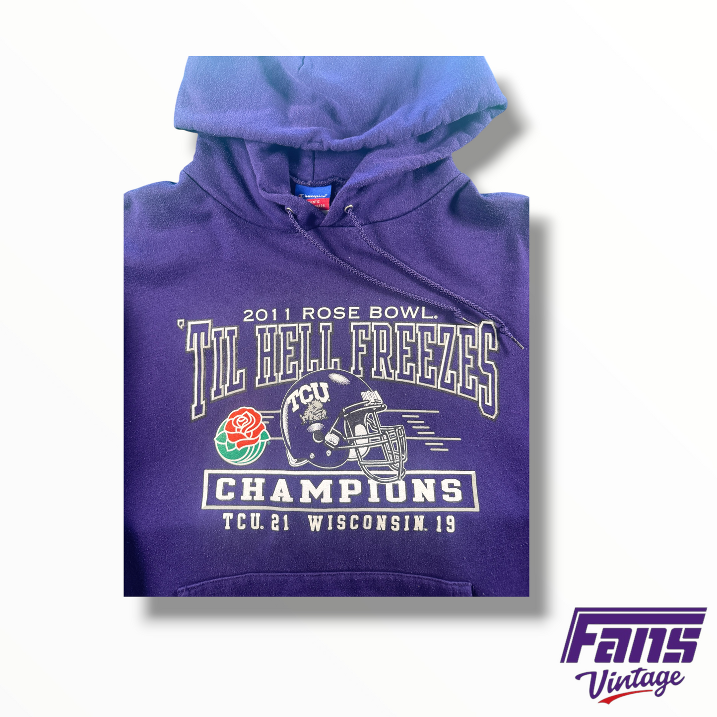 Vintage TCU 2011 Rose Bowl Champions ‘Till Hell Freezes’ Hoodie
