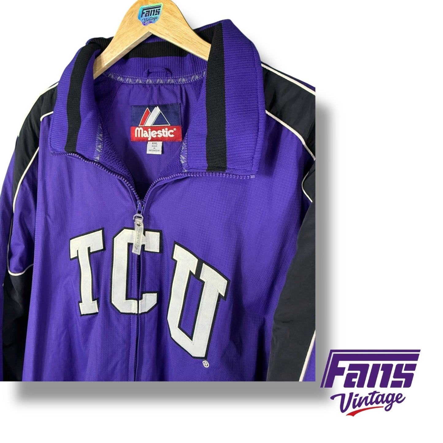TCU Vintage Jacket - Rad Puffer Style Bomber With Large Logo Patches