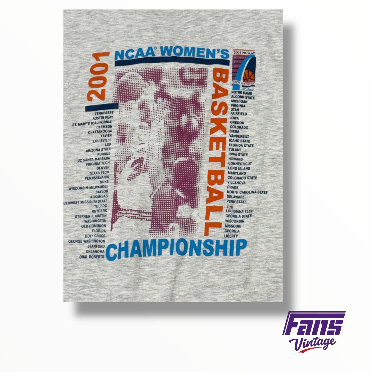 Vintage 2001 NCAA Women’s Basketball Championship March Madness T-Shirt ￼